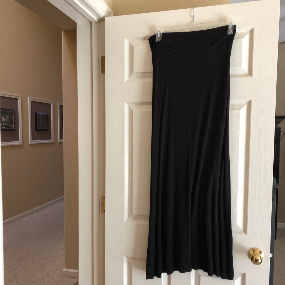 Black cotton maxi skirt